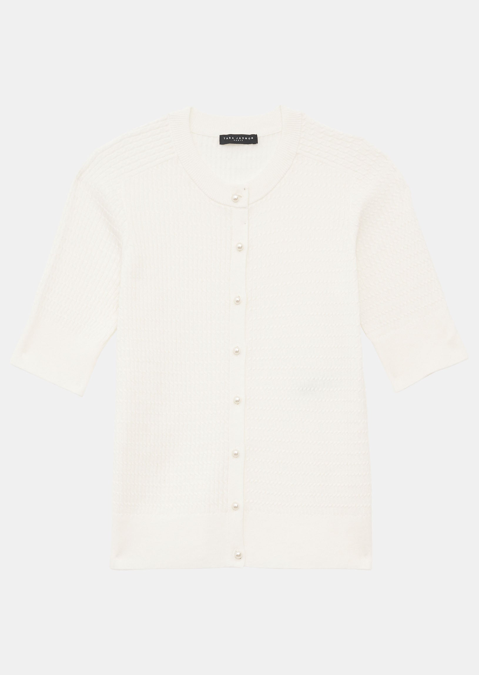 Gilet Gabrielle écru en coton extrafin Faume - seconde main