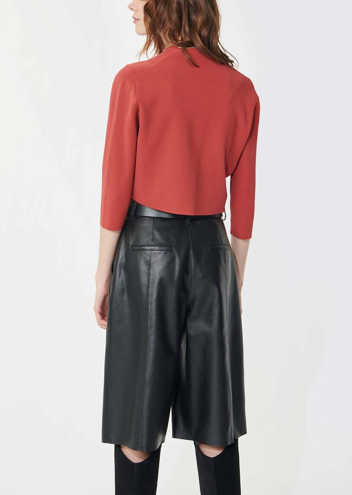 Gilet Groom bois de rose court en maille compacte Faume - seconde main