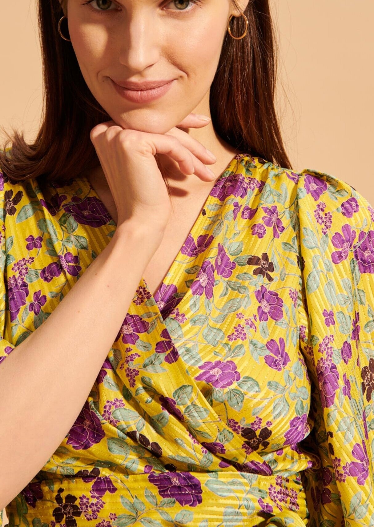 Top Tuilerie en viscose et soie jaune Faume - seconde main