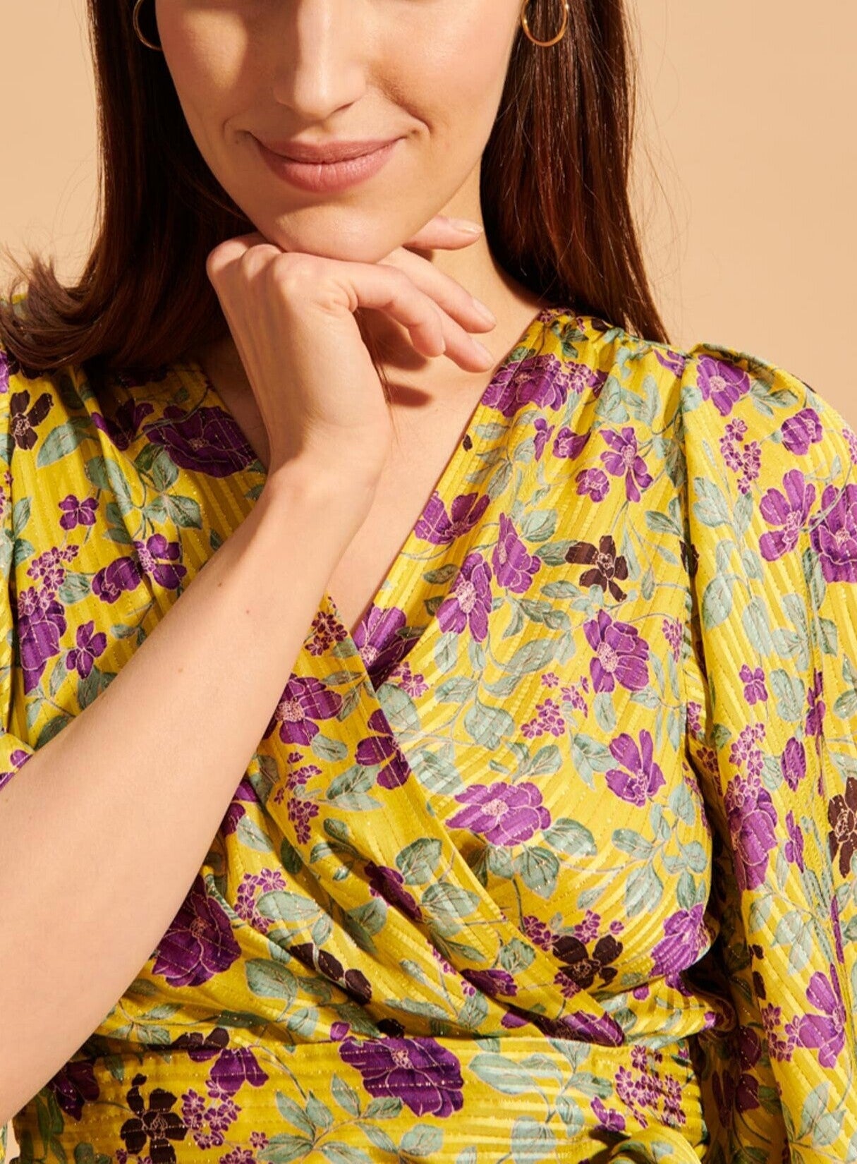 Top Tuilerie en viscose et soie jaune Faume - seconde main