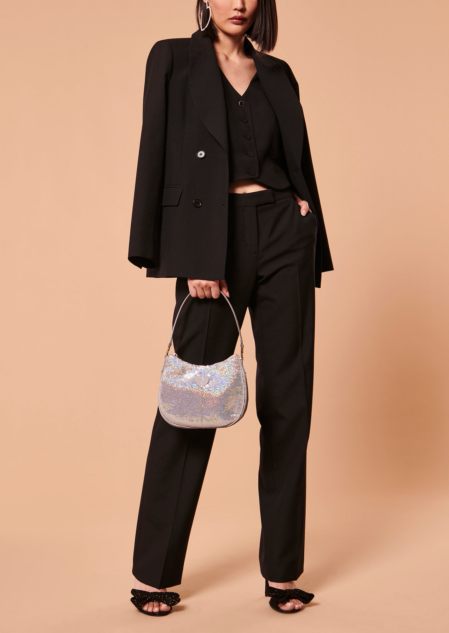 Pantalon Peter noir en laine froide Faume - seconde main