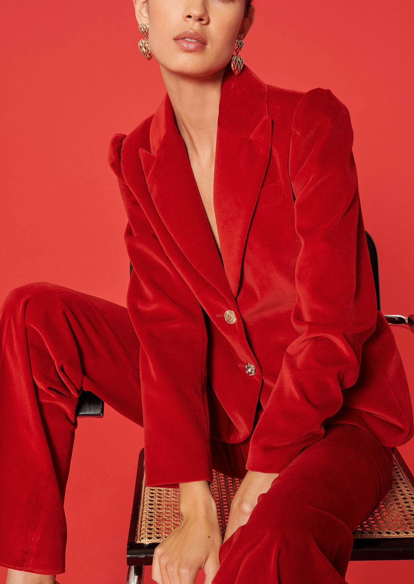 Pantalon Patti rouge en velours Faume - seconde main