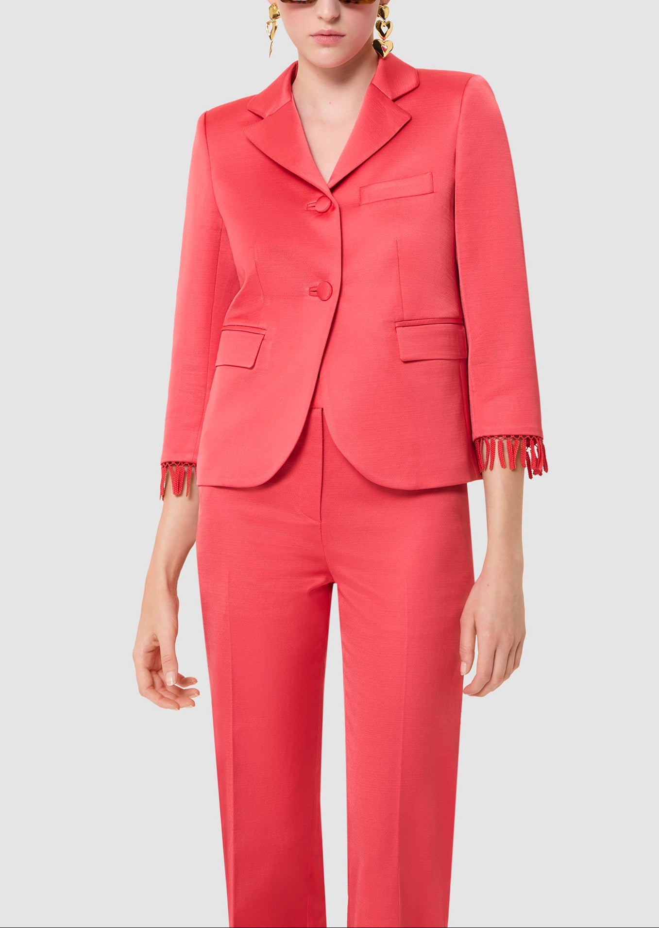 Veste rouge en lin satiné Valensole Faume - seconde main