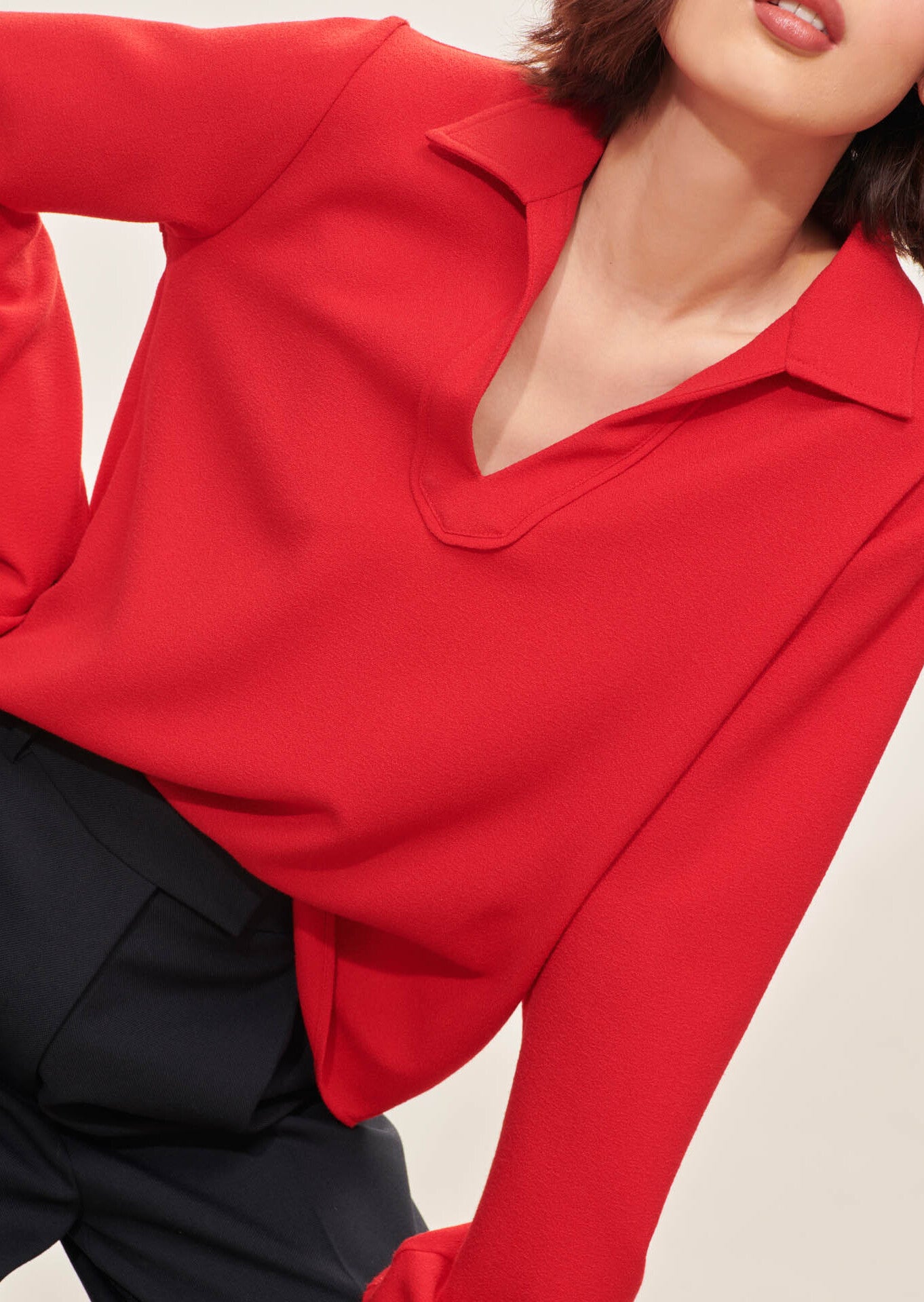 Top Thibo rouge en crêpe Faume - seconde main