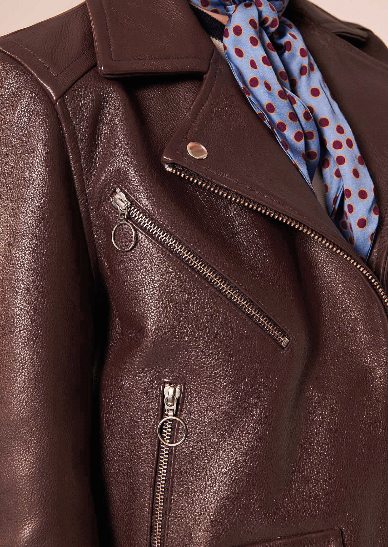 Veste Vogue bordeaux en cuir Faume - seconde main