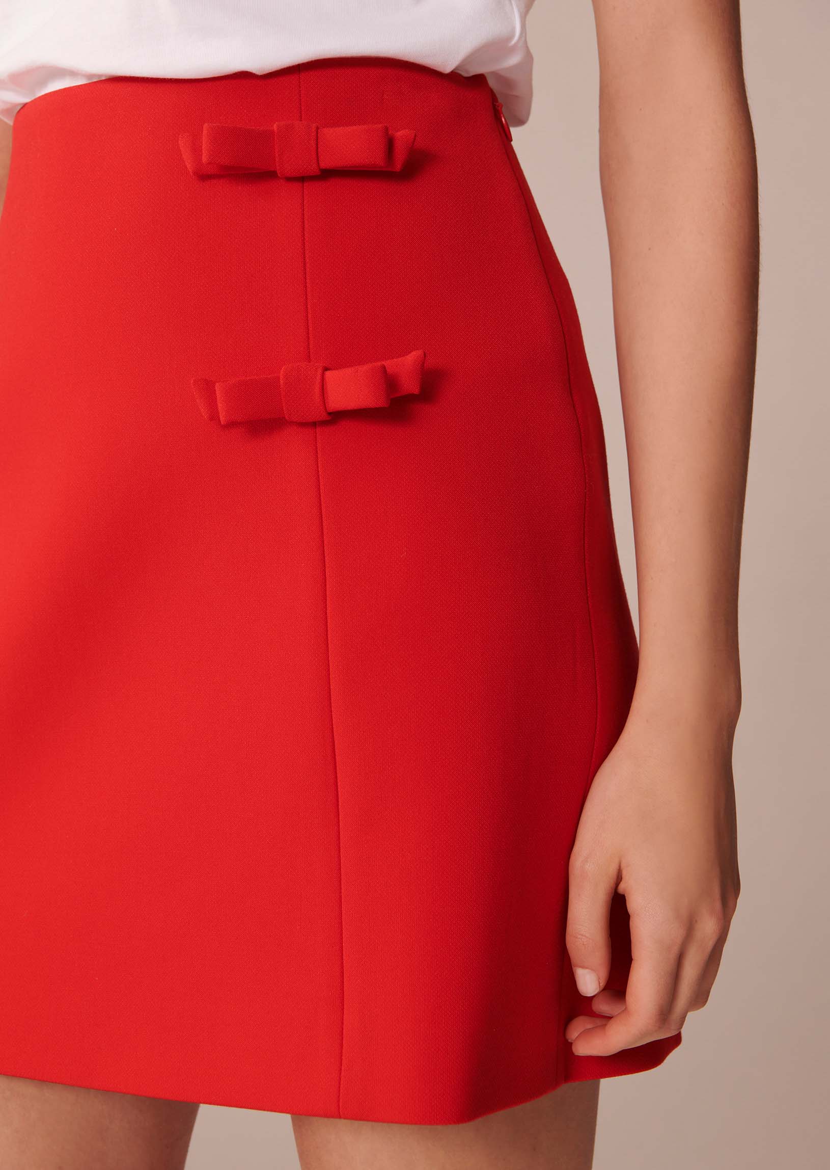 Jupe Jehona rouge en toile double Faume - seconde main