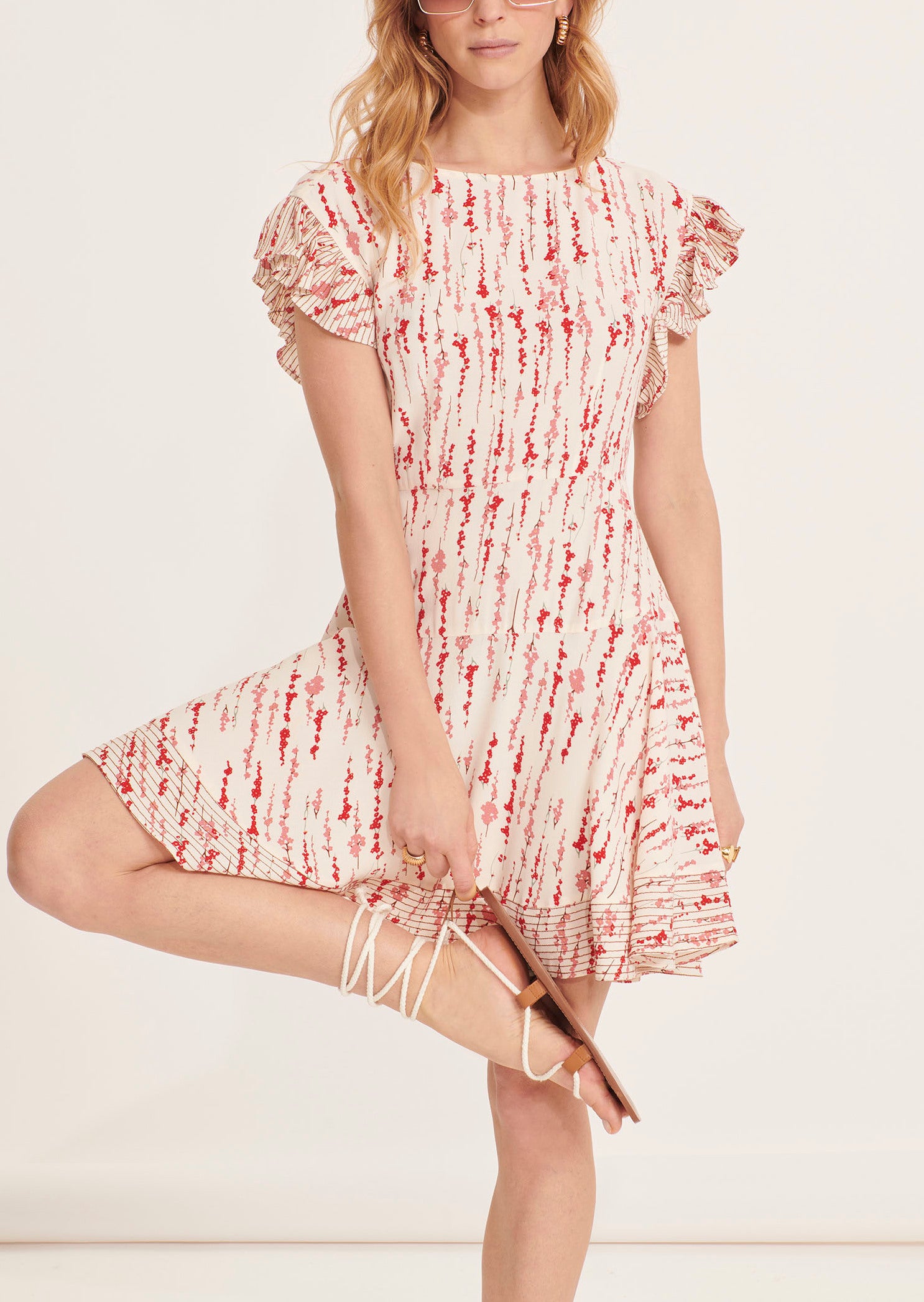 Robe courte Reha écrue imprimé fleuri Faume - seconde main