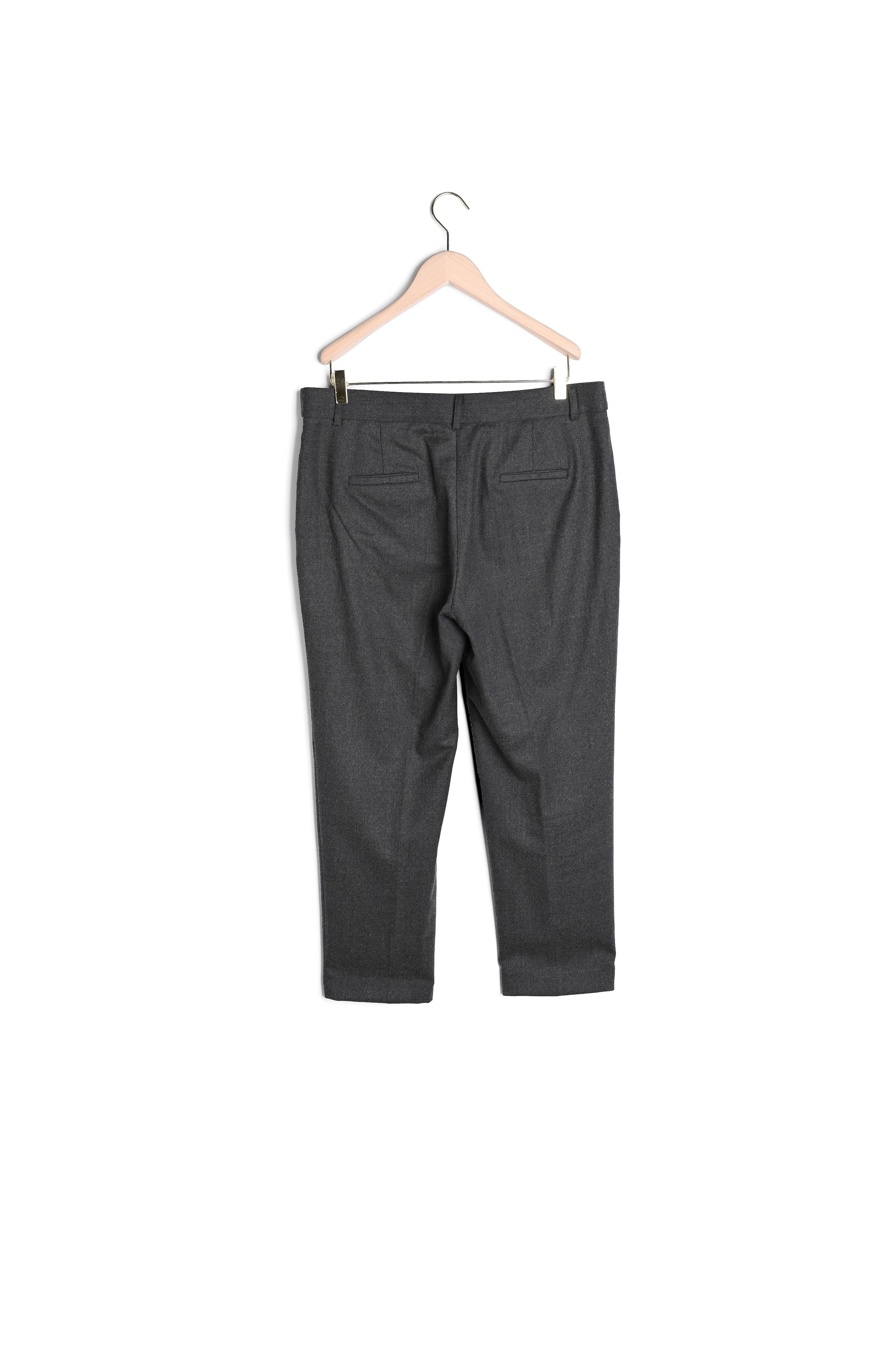 Pantalon Philippine en flanelle stretch gris foncé Faume - seconde main